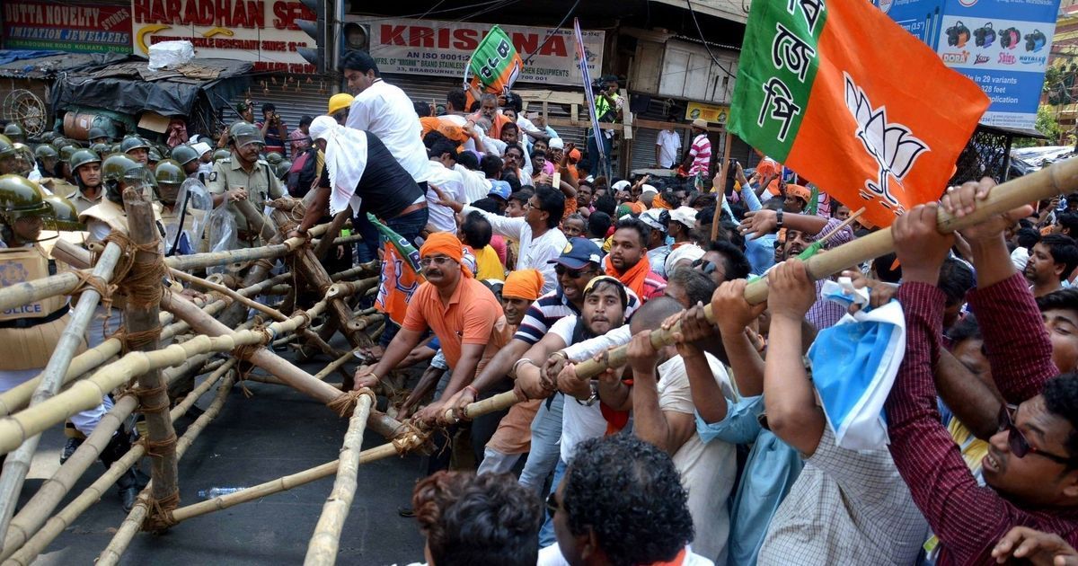‘मार्च’ के दौरान कोलकाता-हावड़ा की सड़कों पर निकले भाजपा कार्यकर्ता
