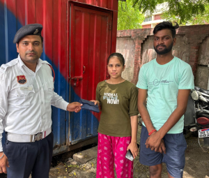 गुरुग्राम यातायात पुलिस के “सिपाही नितीश” ने किया  सराहनीय कार्य