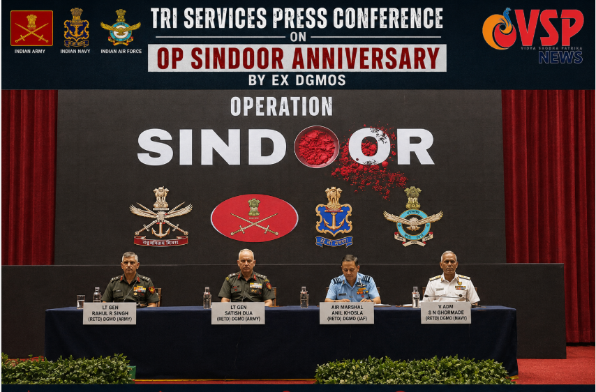 Lieutenant General Rajiv Ghai, Air Marshal Avadhesh Bharti and Vice Admiral AN Pramod